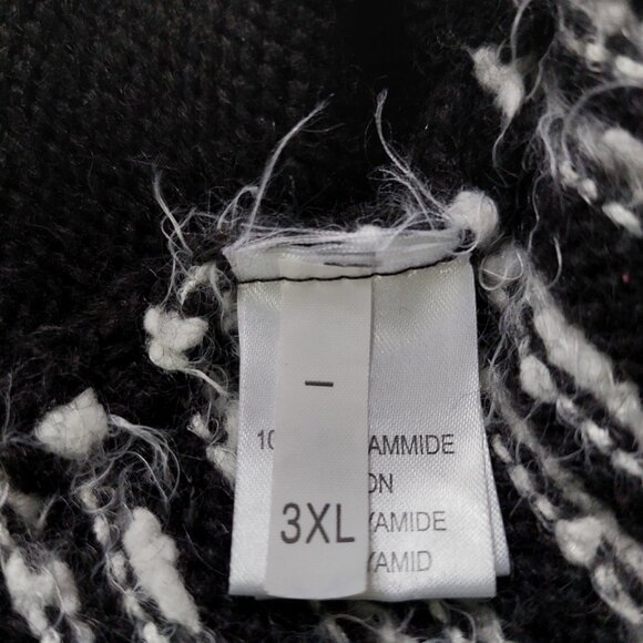 MOU ITALY Black and White Knit Cardigan Wool Mohair Blend Size L - Picture 5 of 10